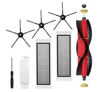 INF Replacement Spare Parts Accessories Kit for Xiaomi Roborock S5 Max/S6 Pure/S6 MAXV/S50/S51/S55/S5/S60/S65/S6, 1 Main Brush+3 Side Brushes+2 HEPA Filters+Cleaning Tool+Screwdriver for Robot Vacu