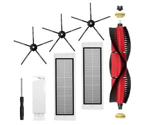 INF Replacement Spare Parts Accessories Kit for Xiaomi Roborock S5 Max/S6 Pure/S6 MAXV/S50/S51/S55/S5/S60/S65/S6, 1 Main Brush+3 Side Brushes+2 HEPA Filters+Cleaning Tool+Screwdriver for Robot Vacu