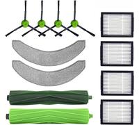 INF Spare parts accessories for iRobot Roomba J7 / J7+, 12 parts, ABS/nonwoven fabric/nylon/microfiber material, 2 main brushes, 4 filters, 4 side brushes, 2 cleaning cloths