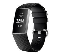 INF Strap compatible with Fitbiti Charge 3/4, Soft Silicone Adjustable Replacement Strap for Women and Men, Accessories Wristband for Fitbit Charge 3 4, Black