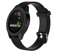 INF Wristband Compatible with Garmin Vivoactive 3 / Vivomove/Vivomove HR, 20mm Soft Silicone Replacement Strap for Vivoactive 3 Music/Forerunner 245/645 Music, Black