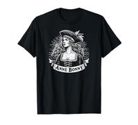 Infamous Female Pirate Anne Bonny Distressed Print T-Shirt