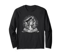 Infamous Female Pirate Grace O'Malley Distressed Print Long Sleeve T-Shirt