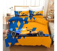 INFANDW Printed Duvet Cover Double bed and 2 Pillowcase Bed Set Carreras de F1 Ultra Soft Hypoallergenic Microfiber Bedding with Zipper Closure