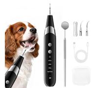 InFanso Dog Plaque Remover Ultrasonic Pet Teeth Cleaning Products, Tartar Removal with LED Light, 5 Modes, Smart & Lightweight for Dogs & Cats, Rechargeable, Black