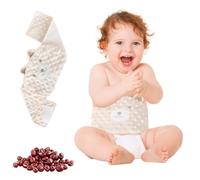 Infant Abdominal Band, Microwaveable, Red Bean Heating Liner, Machine Washable, Adjustable Velcro, Beige, for The Relief of Infant Abdominal Pain, Colic, Abdominal Distension, Soothing Babies