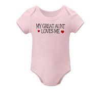 Infant Baby Bodysuit, My Great Aunt Loves Me, White, Light Pink-style 3months