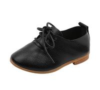 Infant Baby Boys Girls Classic PU Leather Wedding Loafers Toddler xford Dress Shoes First Steps Walking Flat Lazy Crib Shoe Premium Soft Anti-Slip Rubber Sole Shoe (Black, 11 Little Child)