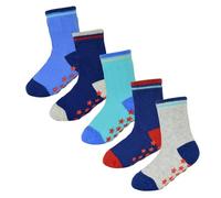 Infant Baby Boys Heel and Toe Socks With Gripper Pack of 5 Cotton Comfortable - Socks AZ647 Plain A 5 Pack 6-12 M