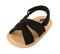 Infant Baby Girls Boys Sandals Open Toe Soft Insole Lightweight Flat Slippers with Adjustable Strap Summer Beach Outdoor First Walking Shoes for Little Kids (Black, 4 Infant)