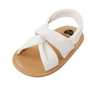 Infant Baby Girls Boys Sandals Open Toe Soft Insole Lightweight Flat Slippers with Adjustable Strap Summer Beach Outdoor First Walking Shoes for Little Kids (White, 6 Infant)