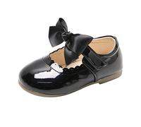 Infant Baby Girls Leather Shoes Soft Sole Bowknot Walking Shoes Moccasinss Crib Shoes Princess Wedding Dress Mary Jane Flats Prewalker Newborn Light Baby Sneaker Shoes Black