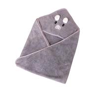 Infant Baby Skin Friendly Coral Velvet Bath Towel Children Cover Blanket Soft Thickened Baby Coral Velvet Bath Absorbent Baby Bath Towel Cotton Animal Newborn Towel for Newborn Shower (Grey, One Size)