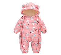 Infant Bear Ears Hooded Jumpsuits Snowsuit Outerwear Boys Girls Cute Animals Printed Snow Suits Jumpsuit Zipper Winter Windproof Water-Proof Snowsuit