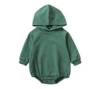 Infant Boys Girls Long Sleeve Solid Pullover Newborn Sweatshirt Bodysuits Toddler Boy Bodysuit Long Sleeve (Green, 9-12 Months)