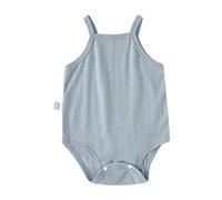 Infant Boys Girls Sleeveless Solid Romper Jumpsuit Newborn Summer Bodysuits Clothes Blue