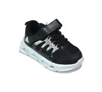 Infant Boys Trainers First Walker Shoes Lightweight Comfortable Hook & Loop Strap Sports Sneakers Non Slip Walking Shoes for Baby Toddler UK Size 7-11.5 Black
