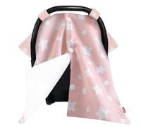 Infant Car Seat Canopy Pink for Baby Girls, 2 in 1 Carseat Covers for Babies, Soft Minky Plush Backing Baby Car Seat Cover, Nurisng Cover Up for New Mom