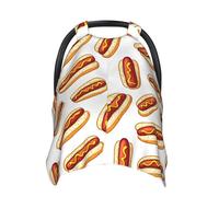 Infant Car Seat Cover Baby Carseat - Soft Classic Hot Dog Print Breastfeeding Nursing Cover, Breathable Comfy Baby Essentials Stroller Blanket Car Seat Canopy Accessories for Babies