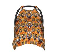 Infant Car Seat Cover Baby Carseat - Soft Tiger Face Fire Print Breastfeeding Nursing Cover, Breathable Comfy Baby Essentials Stroller Blanket Car Seat Canopy Accessories for Babies