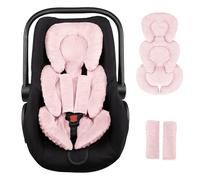Infant Car Seat Insert Head and Body Support, GFU Reversible Newborn Insert for Carseat with Strap Pads, Soft Stroller Cushion Pillow Insert for Boys and Girls, Fits for Stroller, Swing, Pink