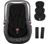 Infant Car Seat Insert Head and Body Support, GFU Reversible Newborn Insert for Carseat with Strap Pads, Soft Stroller Cushion Pillow Insert for Boys and Girls, Fits for Stroller, Swing, Black