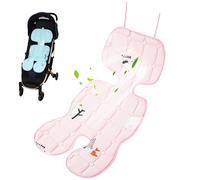 Infant Car Seat Insert, Ice Silk Latex Newborn Car Seat Insert with Ties, Non Slip Breathable Car Seat Cooling Pad, Car Seat Support Baby for Car Seat, Stroller (Pink)