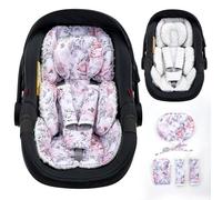 Infant Car Seat Insert with Extra Headrest, Adjustable Carseat Head Support for Preemie to Toddler, 2 in 1 Breathable Air Mesh Car Seat Insert for Newborn, Mink Dot Baby Car Seat Cushion for Stroller