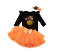 Infant Cat Romper Tutu Headband Set Flutter Sleeve Bodysuit Layered Tulle Bottom Halloween Outfit for Baby Girls Holiday Party Photography Wear Soft Stretchy Lightweight Casual Apparel
