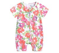 Infant Double Zipper Romper - Short Sleeve Print, Crawl Bodysuit, for Baby Boy 6-12M, Shark Print#G