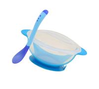 Infant Feeding Bowl, Strong Suction Base with Temperature Sensing Spoon, Safe for Baby Learning, Independent Suction Bowl for Baby to Eat