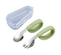 Infant Feeding Utensils Soft Silicone Handle Easy Grip for & Spoon with Storage Box for Little Hands Learning to Eat Ergonomic Baby Feeding Set