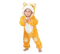 Infant Fleece Romper Solid Flannel Zipper Jumpsuits Hooded Footed Rompers Long Sleeve Shaped Footies Winter Warm Comfortable Bodysuit Outfits Toddlers Clothes for 0-12 Months
