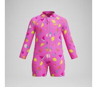 Infant Girls Long Sleeve Print Zip Swimsuit Pink - 6-9 Neon Flamingo 6-9