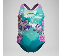 Infant Girls Printed Crossback Swimsuit Green - 5YRS Neon Violet 5YRS