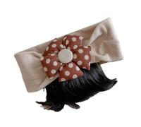 Infant Hairpiece Bangs Headband With Lovely Flower Adornment Easy To Wear Toupee Photography Props For Little Baby