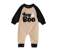 Infant Halloween Outfit 3 6 Month Long Sleeve Infant Boys Girls Cartoon Pumpkin Ghostface Printing Pullover Romper Newborn Jumpsuit Clothes Jumpsuit for Boys (Black, 3-6 Months)