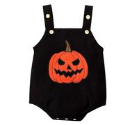 Infant Halloween Outfit Baby Boy Girl Halloween Pumpkin Romper Corduroy Bodysuit Newborn Infant Fall Winter Outfits Cozy Soft Jacket Outfit (Black, 6-12 Months)