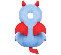 Infant Head Protector Backpack Devil-Shaped Cotton Stuffed Head Protection Backpack with Chest Strap Breathable Adjustable Guard for Baby Walking