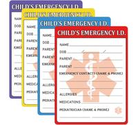 Infant I.C.E. in Case of Emergency Car Safety Seat Sticker Emergency Contact Labels 4 x 3 inch Child I.D. Medical Information Alert Attachment Tag Labels for Child Car Seat 24pcs