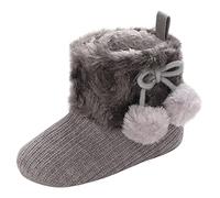Infant Kids Girls Snow Boots, Boys Easy Slip On Zipped Winter Rain Shoes Outdoor School Booties With Faux Fur Trim Comfy Soft Outdoor Footwear 0-6 Months