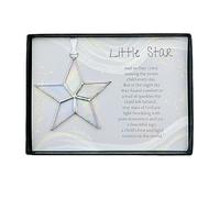 Infant Loss Bereavement Gift for Mom-Handmade Iridescent Stained Glass Star with Sleeping Star Sentiment- Miscarriage/Baby Loss Memorial Gift/Child Loss Gift (Little Star)