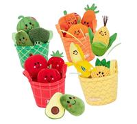 Infant Plush Toy Set for Color Shape Learning with Vegetables Safe Washable Encouraging Creativity Nesting Toy
