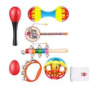Infant Rattle Toy Set with Soft Sound Early Learning Percussion Sand Hammer Toy for Hand Eye Coordination Development Baby Shaker Rattle