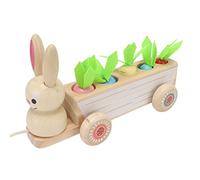 Infant Robust Wooden Educational Carrot Car Toy Spatial Ability Pine Material Lovely Animals for Home, Living Room