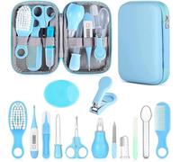 Infant Safety Care Set with Hair Brush Comb Nail Clipper, Baby Essentials Kit for Newborn Girls Boys (Blue)