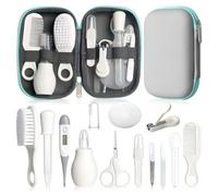 Infant Safety Care Set with Hair Brush Comb Nail Clipper, Baby Essentials Kit for Newborn Girls Boys (Grey White)