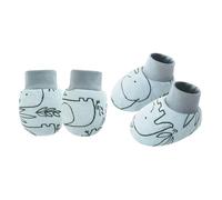 Infant Scratch Mittens Foot Covers Set for Baby 0-6 Month Cotton Comfortable Anti-grab Gloves and Socks Newborns Gloves