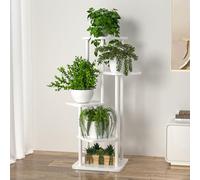 Infant Shining 5-Tier Plant Stand Indoor Tall Metal Corner Shelf for Multiple Plants, Plant Shelf Suitable for Garden, Balcony, Living Room, Bedroom (5 Tier-White&White)