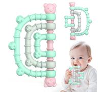 Infant Teething Toys for Baby, Food Grade Silicone Sensory Chew Teether for Autistic Children, Teething Relief Toys for Newborn Babies 3 6 12 18 Months Boys Girls Easter Baby Shower Gifts, Light Blue